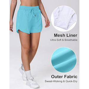 Shorts Deportivos Casuales Azules para Mujer, Transpirables, de Secado Rápido, para Correr - Product Image 4