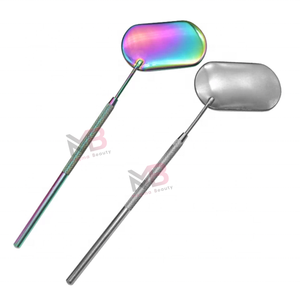 Purple Personalized <b>Lighted</b> Magnifying Eyelash Extension Heart Shape Desktop <b>Mirror</b> Stainless Steel Handle Chrome Finish - Product Image 2