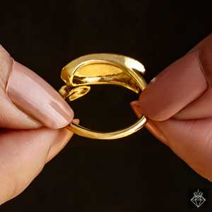 PRAO Bague tendance plaquée or anti-ternissement à taille ajustable - Product Image 3