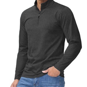 ผู้ผลิตสินค้าจากโรงงานโดยตรง เสื้อสเวตเชิ้ตผู้ชาย ผ้าคอตตอนผสม เสื้อพูลโอเวอร์ ระบายอากาศได้ดี เสื้อสเวตเชิ้ตแบบซิปครึ่งตัว - Product Image 1