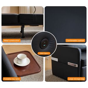 Canapé-lit convertible 3-en-1 pour adulte avec table pliante pratique et port USB Type-C, fauteuil-lit escamotable - Product Image 5