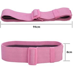 Cinta de resistencia para glúteos, banda de tela Rosa antideslizante con logotipo personalizado, para ejercicio en casa, para pierna y cadera, precio barato, venta al por mayor - Product Image 1