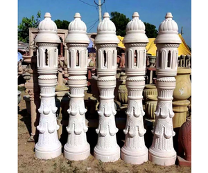 Lanterne de jardin en pierre naturelle artisanale, style asiatique, lumière décorative de pilier extérieur avec un design sculpté détaillé pour le jardin - Product Image 4