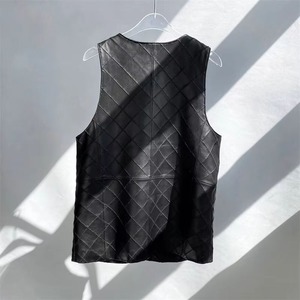 Nouvel Arrivage – Gilet Femme en Cuir Véritable Imperméable à Trois Boutons Style Urbain – Vente en Gros - Product Image 3