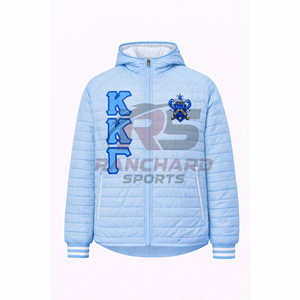 Veste matelassée grecque personnalisée pour fraternité, veste d'hiver matelassée avec logo brodé, fabricant OEM de vêtements grecs en gros - Product Image 1