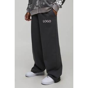 Pantalon de survêtement ultra ample pour homme, style streetwear, doublé polaire, chaud, style minimaliste, cordon de serrage réglable, avec poches - Product Image 3