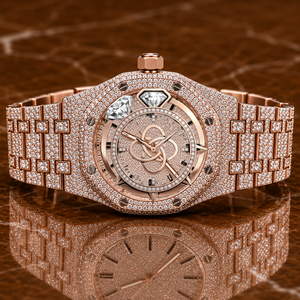 Reloj de Diamantes Moissanite Certificados para Hombre, Reloj de Acero Inoxidable de Lujo Completamente Cubierto de Diamantes - Product Image 1