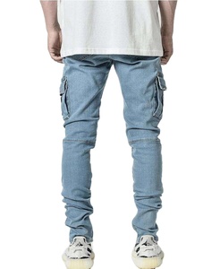 Jean pour homme de haute qualité, taille mi-haute, couleur personnalisable, respirant, délavé, nouvelle collection hiver, anti-boulochage premium, service OEM - Product Image 6