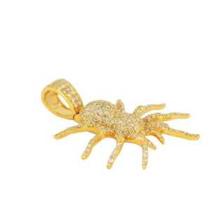 Colgante de araña tarántula de moissanita con diamantes engastados, de lujo, en plata 925 chapada en oro de 18K, joyería animal para hombre. - Product Image 6