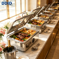 Matériel de cuisine professionnel pour hôtels et restaurants : Réchaud de buffet en acier inoxydable 1/1, ensemble de maintien au chaud pour buffet