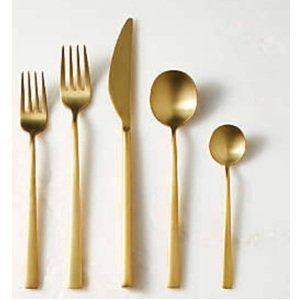 Ensemble de couverts de luxe en métal plaqué or de qualité supérieure, avec manche en résine, pour hôtel, décoration de table, cuillère - Product Image 2