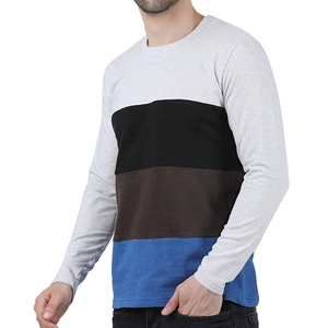 Camiseta de Manga Larga para Hombre, Modelo Block, 100% Algodón, Cuello Redondo, Tejido de Alta Calidad, Lisa, para Bordar, Precio Razonable - Product Image 2