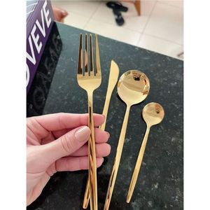 Durable 18/10 Stainless Steel Flatware Hammered Silverware <b>Set</b> Mirror Polished Tableware Cutlery <b>Set</b> <b>for</b> Restaurant & Hotel - Product Image 2