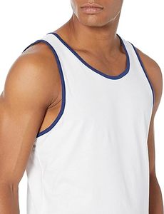Débardeur de sport pour homme en coton et bambou à séchage rapide, avec poche imprimée, pour l'entraînement estival, la course et la musculation, avec badge - Product Image 4