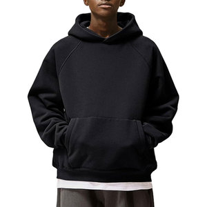 Sweat à capuche noir pour homme, couleur unie, avec poche kangourou, manches longues, streetwear quotidien, mode hiver - Product Image 4