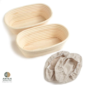 ARTEX QUANG PHU Oval Banneton Proofing <b>Basket</b> Cotton Liner <b>Bread</b> Rising <b>Basket</b> for Artisan Baking Reusable - Product Image 4