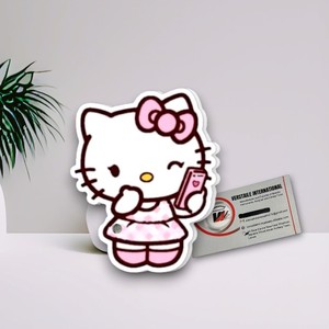 Paleta Magnética de Alta Calidad con Forma de Diamante para Extensiones de Pestañas Hello Kitty, Soporte Acrílico Personalizado para Artistas de Pestañas - Product Image 1