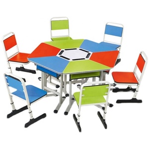 Smart Classroom Montessori Wood Niños Estudio <span class=keywords><strong>Escritorio</strong></span> y <span class=keywords><strong>silla</strong></span> Juegos Niños Actividad Combinación Mesa hexagonal - Product Image 3