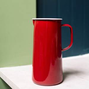 Enamel Pitcher With Handle <b>Large</b> Capacity Minimalist Design Home Drinkware Multi Color Options - Product Image 4