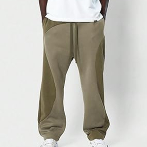 <b>Men's</b> <b>White</b> Loose Sweatpants Drawstring Elastic Waist Straight Leg Casual Sports Pants with Black Stripe - Product Image 4