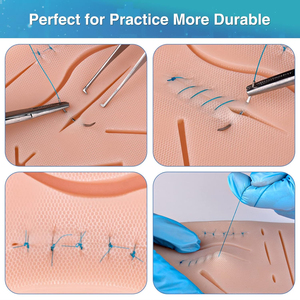 Kit d'entraînement professionnel aux sutures chirurgicales avec coussin en silicone et instruments - Ensemble de formation pour étudiants en médecine - Product Image 4