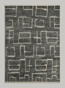 Factory Direct Hand Knotted Charcoal Wool Rug | Luxury Geometric Designer <b>Carpet</b> for Modern Living Interiors - Product Image 5
