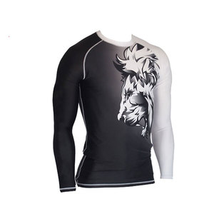 New Hot Selling OEM Men's Rash Guard Premium Sublimation Printed Spandex Workout <b>Shirt</b> Stretchable Full Sleeve <b>Compression</b> - Product Image 2