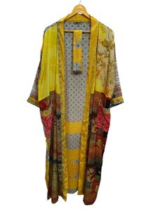 Robes kimono patchwork pour elle, vêtements de nuit, robe longue, kimono en soie sari recyclée vintage indienne fait main - Product Image 5