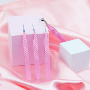 Pince à cils personnalisée avec logo, en acier inoxydable arc-en-ciel, à pointe incurvée de précision, outils d'extension de fibres - Product Image 3