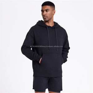 เสื้อกีฬาแบบสวมหัวมีฮู้ดโอเวอร์ไซส์ผ้าขนแกะโพลีเอสเตอร์ผ้าฝ้ายโพลีเอสเตอร์เสื้อฮู้ดแบบกำหนดเองสำหรับผู้ชาย - Product Image 1