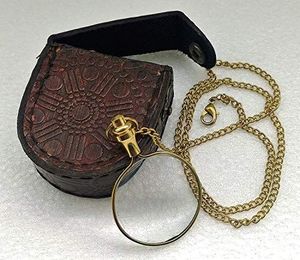Loupe de poche en laiton avec longue chaîne, lentille de haute qualité pour la lecture, l'inspection de bijoux, les pièces de monnaie, les timbres, les outils d'artisanat - Product Image 6