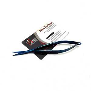 Pinzas Profesionales para Cejas de Plasma Azul con Logotipo Personalizado, Ecológicas, de Acero Inoxidable, con Puntas Inclinadas y Afiladas, Tipo Tijera con Resorte - Product Image 4