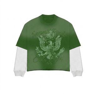 280 GSM Cotton Poly Red Double Layer Mesh Sleeve <b>Tshirt</b> Custom Puff Print Urban Wears Soft Logo Shirt - Product Image 2