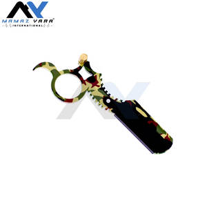 Rasoir de Barbier Professionnel à Lame Droite en Acier Inoxydable avec Anneau, Manche Camouflage pour la Coupe de Cheveux et le Rasage - Product Image 6