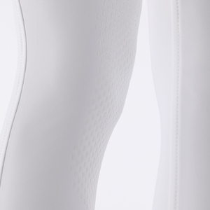 Pantalon de yoga taille haute longueur cheville blanc uni avec empiècements noirs sur les mollets, sans coutures, en Spandex et Nylon, extensible dans les quatre sens, avec surpiqûres contrastées - Product Image 4