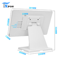 Moniteur plat True Flat de 15 pouces avec écran tactile LED et support en alliage d'aluminium