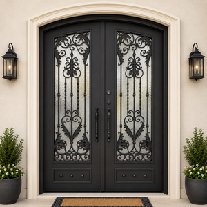 Portes d'entrée en fer forgé sur mesure, conçues pour les entrées de maisons de luxe, avec des designs élégants, une sécurité supérieure et une durabilité accrue - Product Image 3
