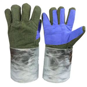 Premium Aluminum Para Aramid Heavy Duty Welder Gloves Personal Protective Equipment Safety Gloves <b>Fire</b> Heat Cut Resistant Gloves - Product Image 4