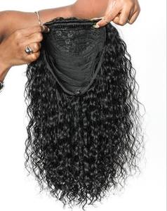 Premium Brand <b>Half</b> <b>Wigs</b> with Brazilian Remy Hair Natural Look Machine Double Weft Perm & All Colors Suitable Double Drawn Ends - Product Image 2