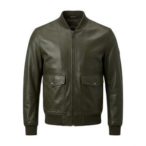 Men's Custom <b>Leather</b> Bomber Jacket | <b>High</b> Grade Breathable Stylish <b>Top</b> Demanded Clothing Manufacturer - Product Image 1