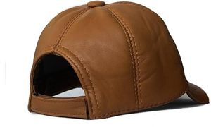 High Durability Genuine Cowhide Leather Baseball <b>Cap</b> Curved Brim Strapback <b>Cap</b> Custom Headwear Factory - Product Image 5