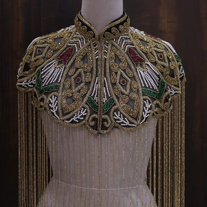 Combinaison de soirée brodée pour femme, ornée de perles et de franges, idéale pour la danse - Product Image 1