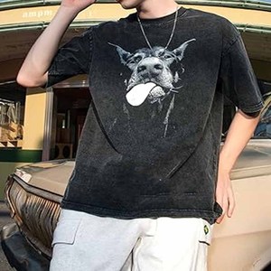 High Quality Acid Washed T Shirts Men Summer 230 GSM Oversized Blank Custom Graphic Vintage Tee 100% Cotton <b>Tshirt</b> - Product Image 4