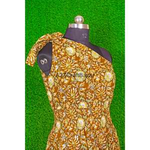 Vestido Midi Bodycon Hecho a Mano con Hombros Descubiertos, Túnica Femenina de Algodón, Elegante Estampado Floral, Cómodo para Fiesta o Playa, con Botones - Product Image 4