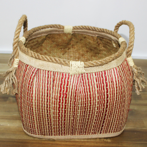 Cestas de mimbre de hoja de palma ovalada natural, cocina de contenedores de almacenamiento de colores para cajas de regalo y organización del hogar - Product Image 2