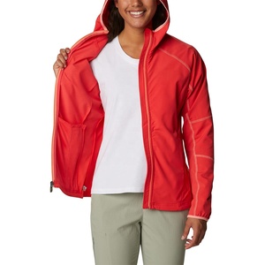 Chaqueta de concha suave informal unisex para otoño, capucha impermeable transpirable a prueba de viento, tela de lona frontal para deportes al aire libre para mujer - Product Image 1
