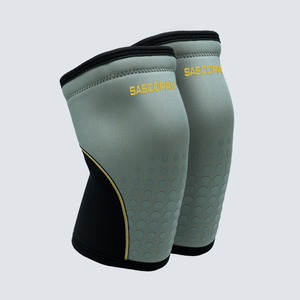 Nouvelles genouillères de musculation en néoprène et silicone de 10 mm avec impression, compression pour entraînement fitness, logo personnalisé, genouillères Crossfit - Product Image 1