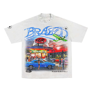 2027 <b>Men's</b> Short Sleeve 100% Cotton T-Shirt Regular Fit <b>Turtleneck</b> Silk Screen Printed Formal Design - Product Image 1