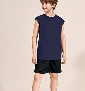 Débardeur d'été en molleton bouclette personnalisé pour enfants, sans manches, respirant, uni, vente en gros - Product Image 3