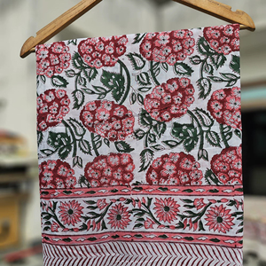 Paréo en coton imprimé à la main, motif floral rouge, léger, pour la plage, écharpe légère, couverture pour femme, logo personnalisé, respirant, vente en gros - Product Image 2